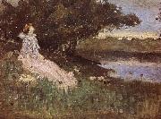 Charles conder Miss Raynor oil painting on canvas